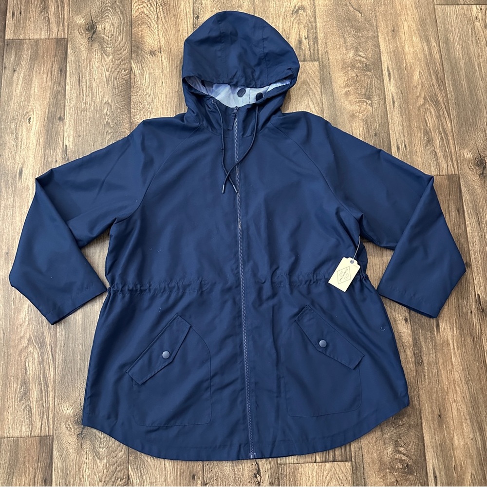 St. John's Bay Hooded Jacket Women’s Size 1X Navy Blue